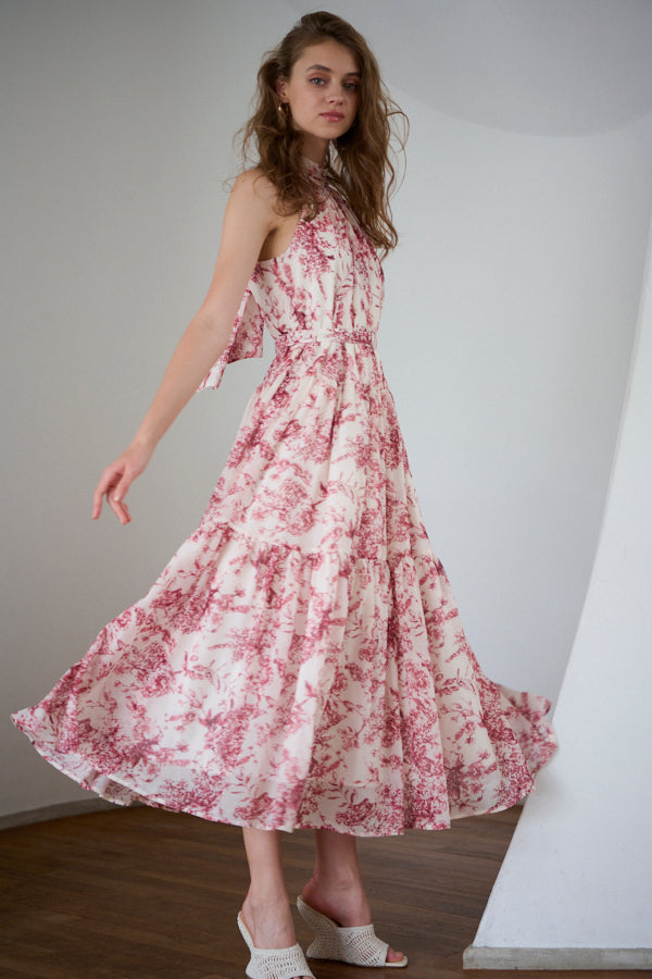 即日発送【新品】Positano Belted long Dress nvy Positano Belted long Dress 2 -D.red- – Estella.K