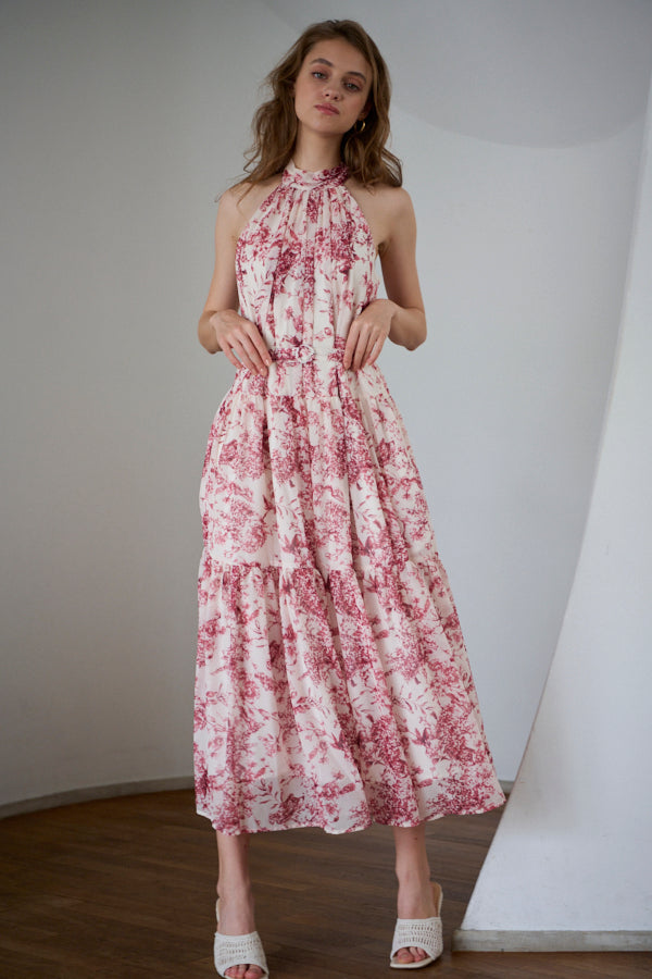 ワンピース Positano Belted long Dress Positano Belted long Dress 2 -D.red- – Estella.K
