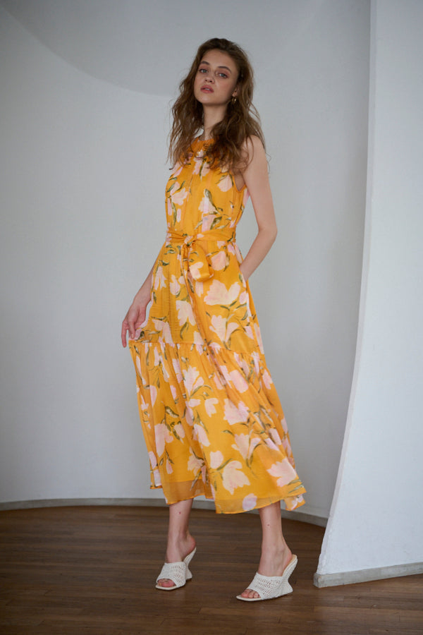 Audrey Floral Dress -YEL-