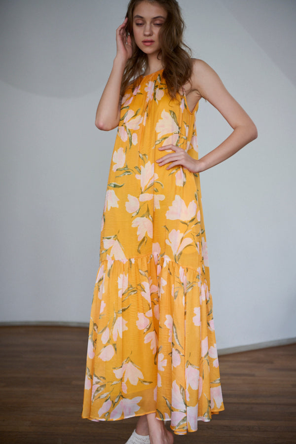 Audrey Floral Dress -YEL-