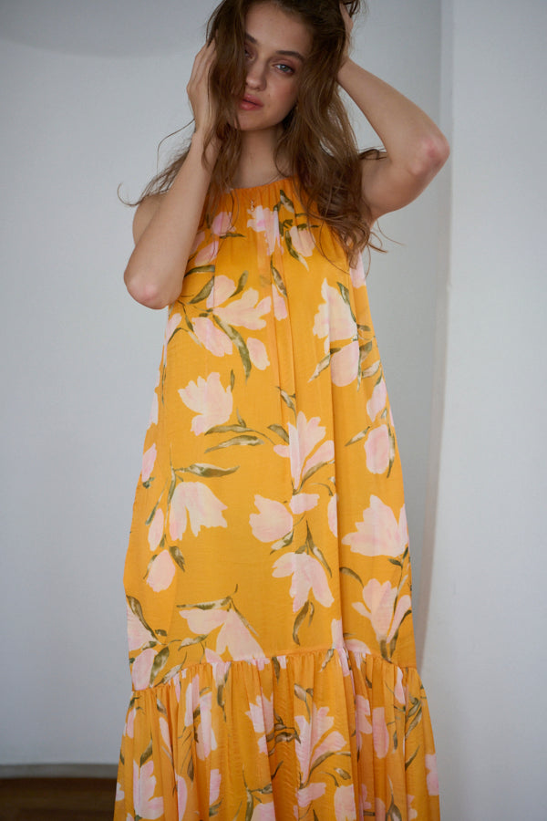 Audrey Floral Dress -YEL-