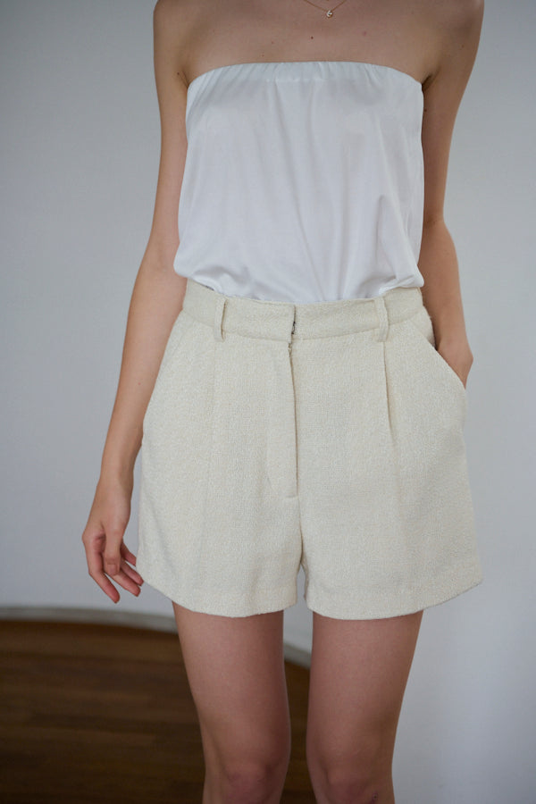 Gigi Tweed Shorts -WHT-