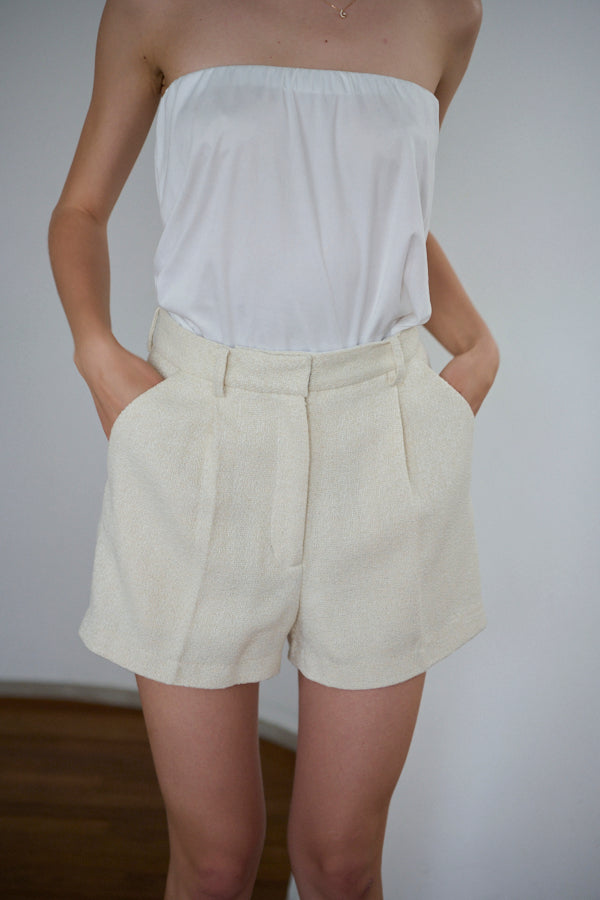 Gigi Tweed Shorts -WHT-