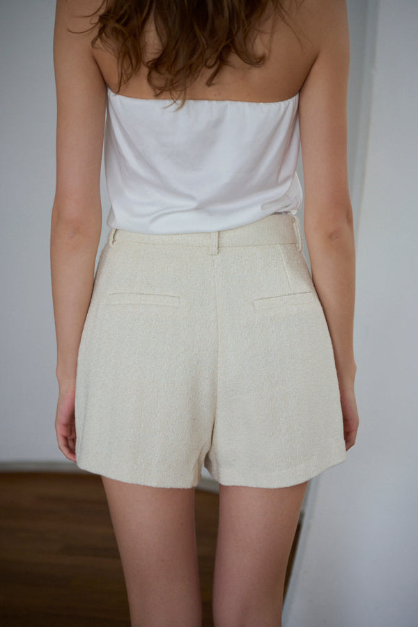 Gigi Tweed Shorts -WHT-