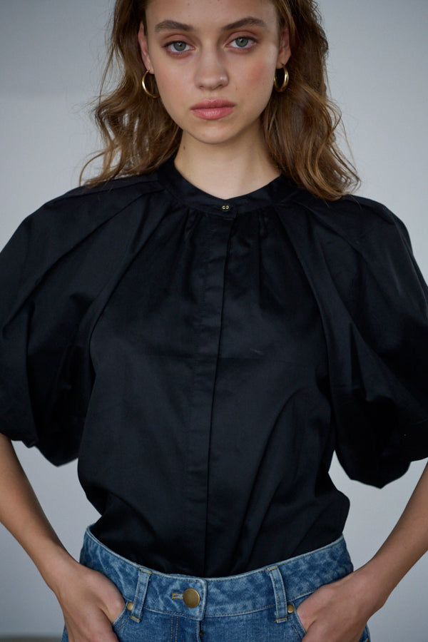 Margot Volume Sleeve Blouse -BLK-