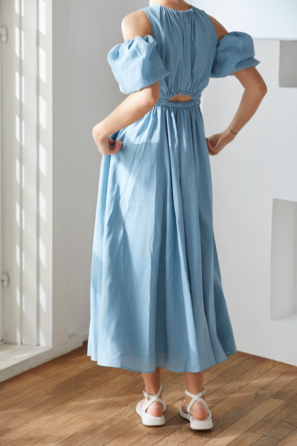 Rosie Cutout Long Dress <br> -SAX-