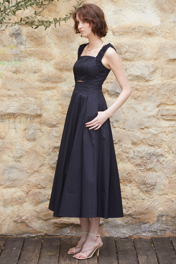 On The Rise Long Dress, -BLK-