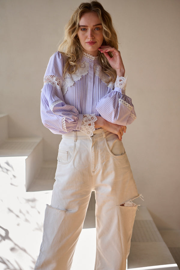 Bibi Lace-trimmed Blouse -L.PUR.st-