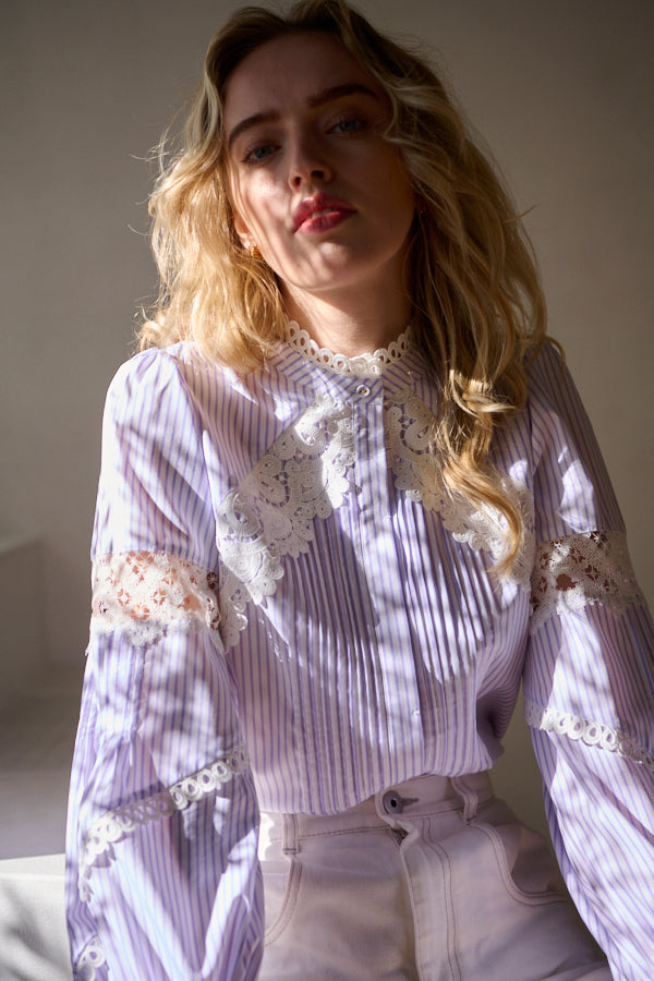 Bibi Lace-trimmed Blouse -L.PUR.st-