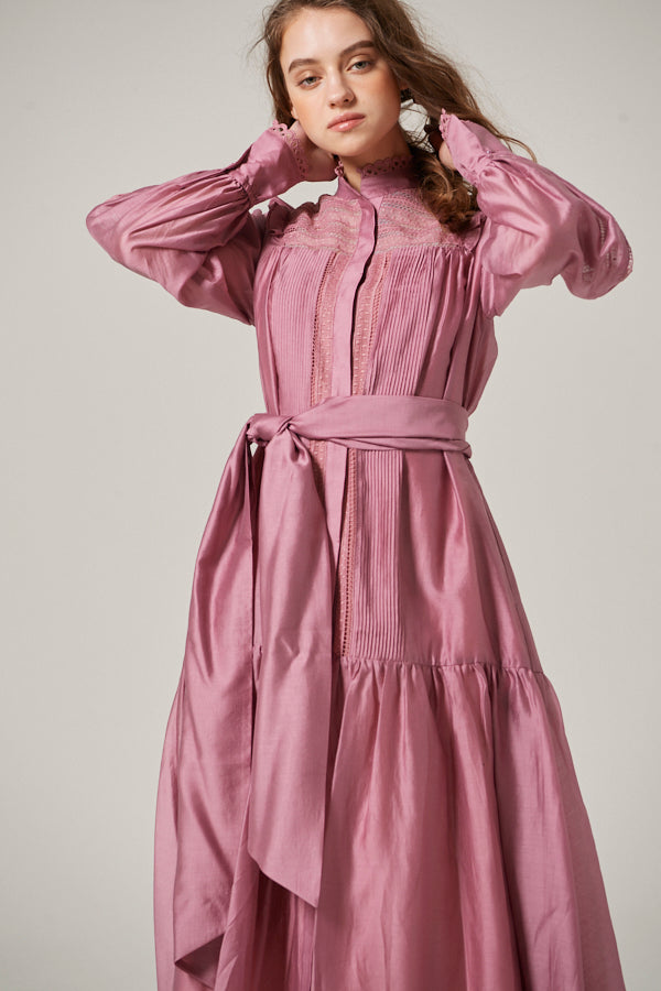 Leonine Belted Dress <br> -Rose PNK-