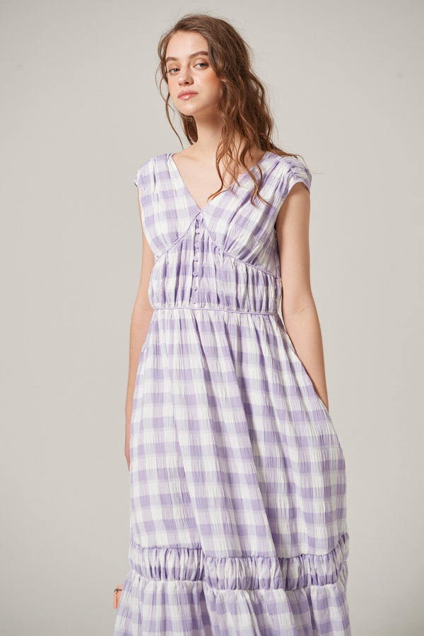 Cleo Plaid Midi Dress <br> -L.PUR check-