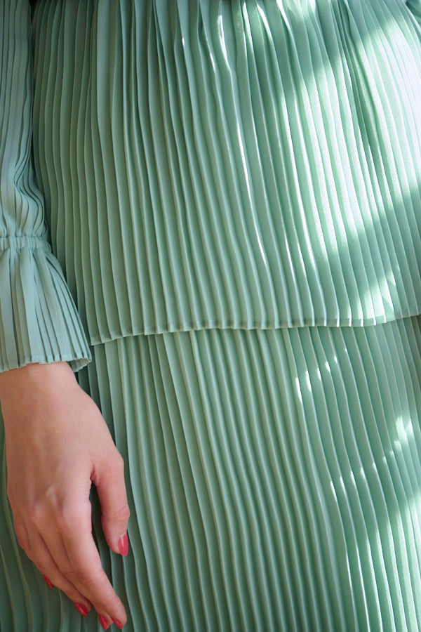 Annina Pleated Dress <br> -SAGE-