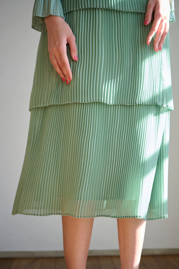 Annina Pleated Dress <br> -SAGE-