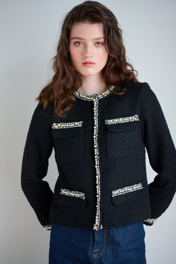 Olivia Tweed Jacket -BLK-