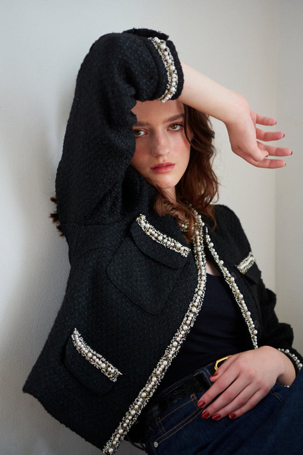 Olivia Tweed Jacket , -BLK-
