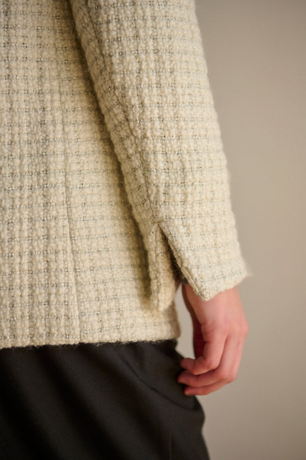 Giselle Tweed Coat <br> -WHT-