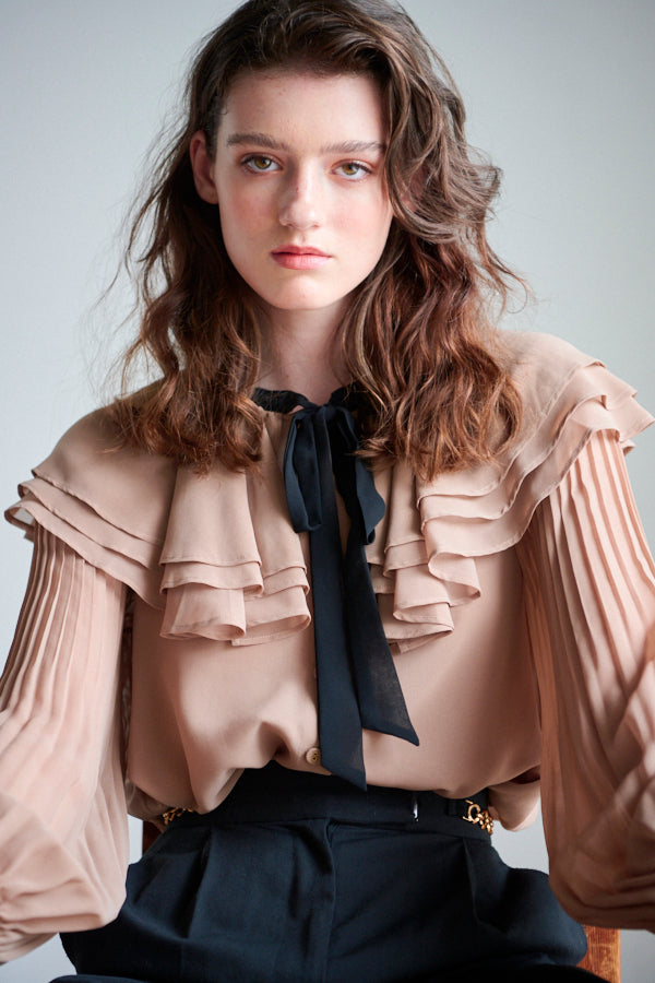Queenie Bow Ruffled Blouse -MOC-