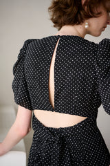 Harper Polka-dot Dress -BLK dot- – Estella.K