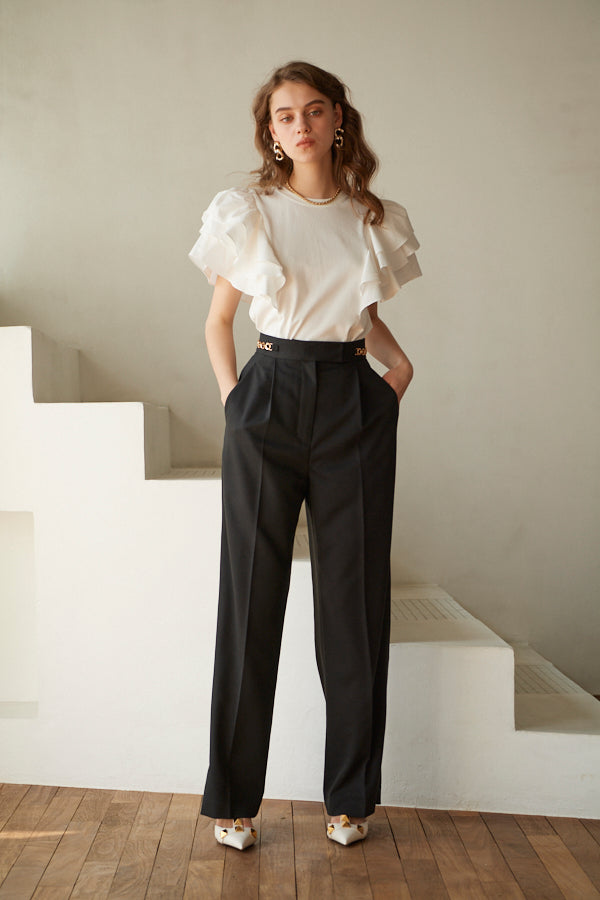 Ciara High Waist Pants <br> -BLK-
