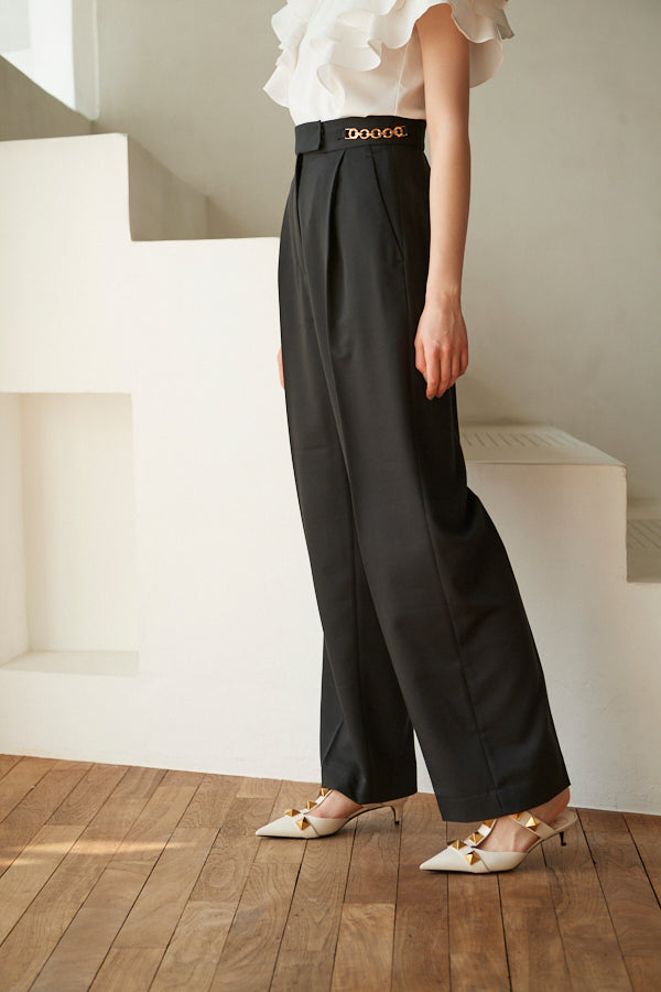 Ciara High Waist Pants <br> -BLK-