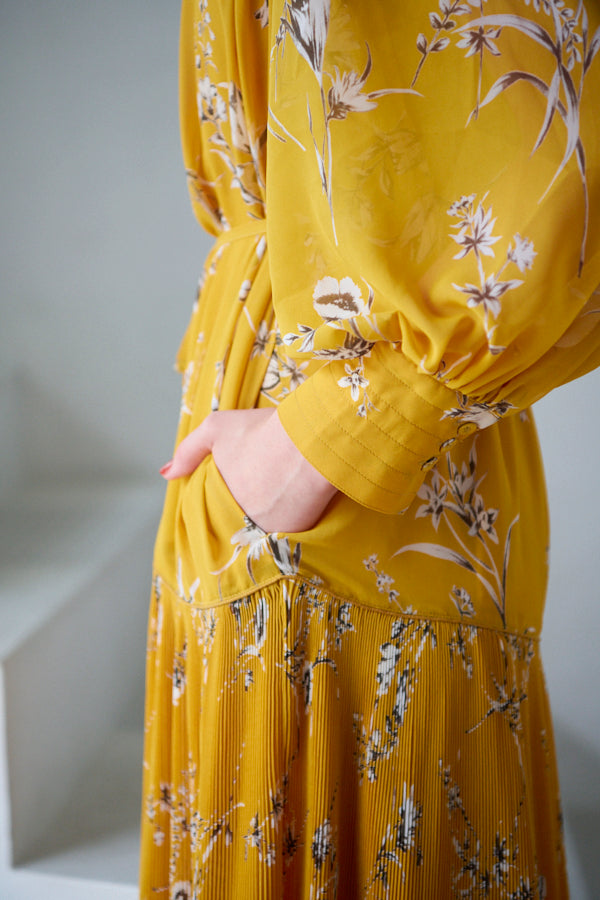 Janelle Floral Long Dress  <br> -YEL-