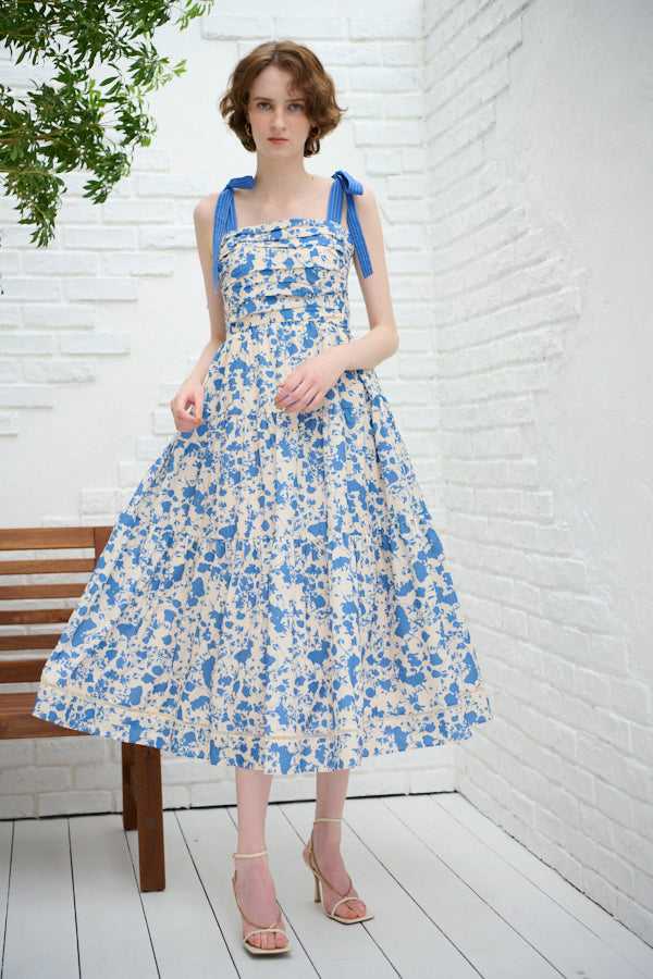 Sandra Floral-print long dress -IVO x blu.pt-