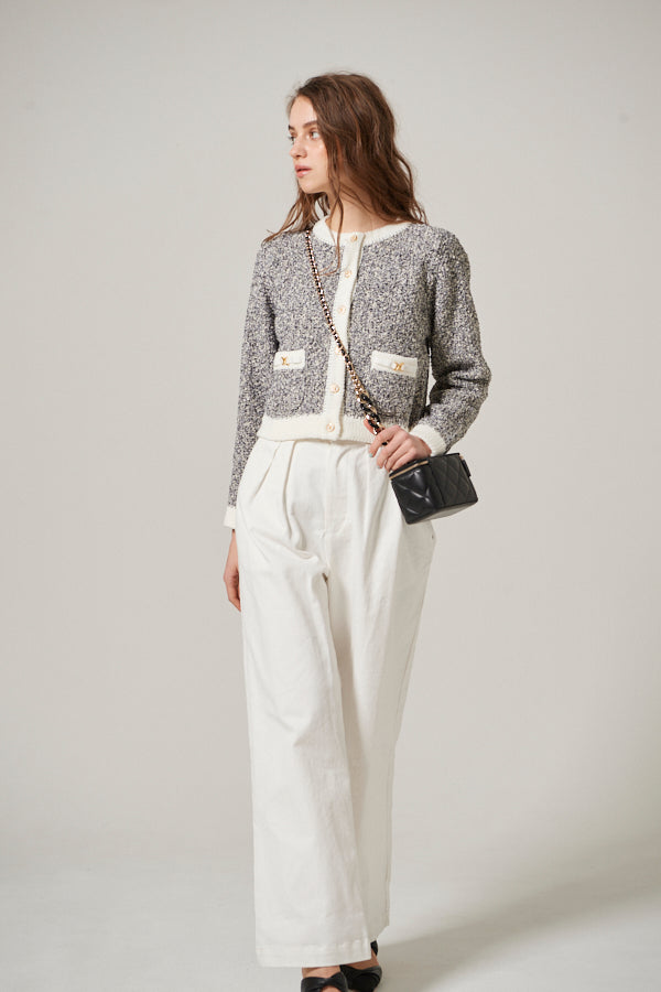 Hight Waisted Wide Pants  <br> -WHT-