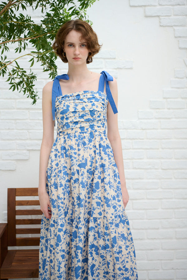 Sandra Floral-print long dress  <br>-IVO x blu.pt-