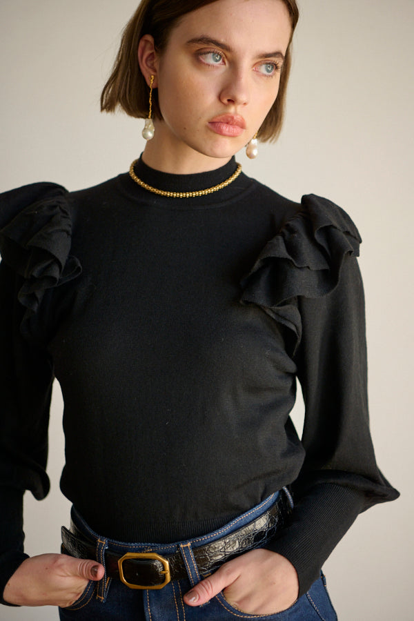 Grace Knit Pullover <br>  -BLK-