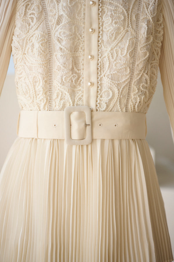 Annina Pleated Dress <br> -ECU-