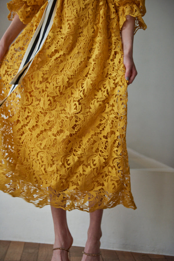 Sunset Lace Dress <br> -YEL-