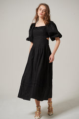 Sweetheart Linen Long Dress -BLK- – Estella.K