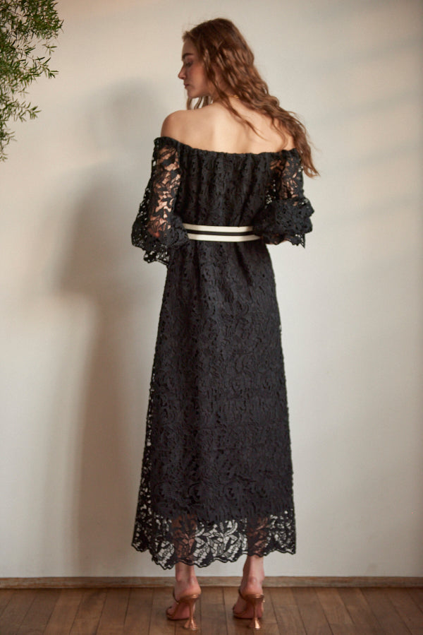 Sunset Lace Dress <br> -BLK-